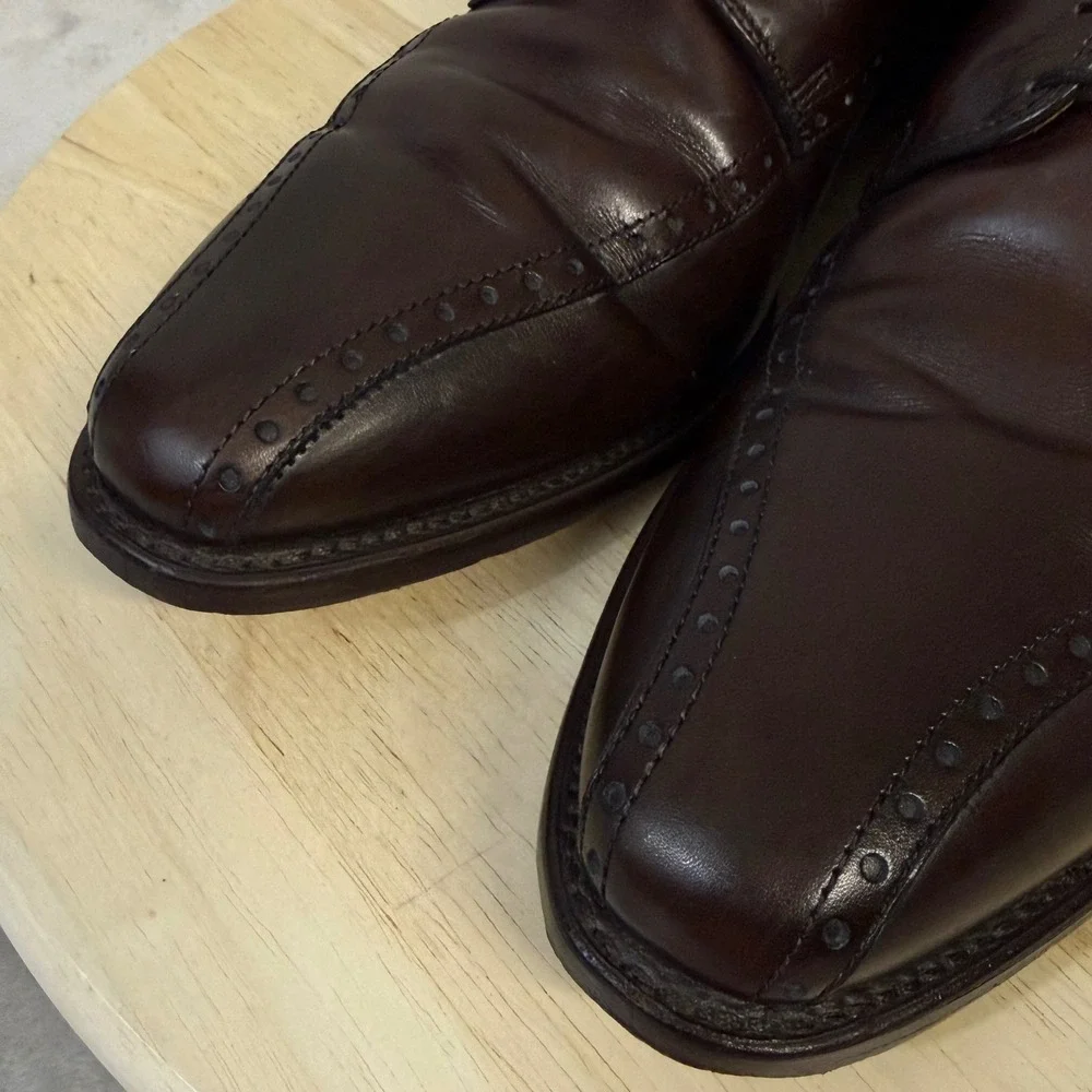 Allen Edmonds Wendell Mens 11.5 B Brown Leather Split Toe Derby Dress Shoes 5768